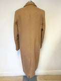 HUSH CAMEL WOOL BLEND DOUBLE BREASTED MIDI LENGTH COAT SIZE 14