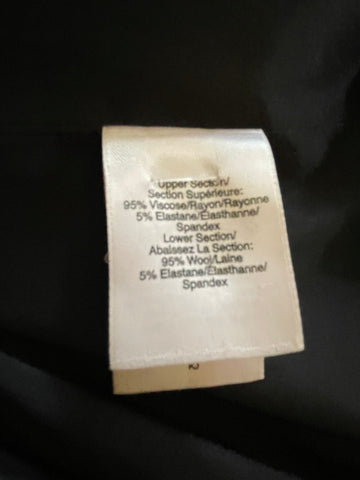 UNBRANDED ITALIAN DESIGNER BLACK JERSEY LONG SLEEVE TOP WITH WOOL SKIRT DRESS SIZE 14