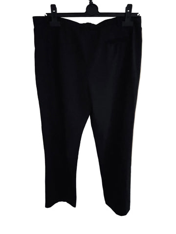 BRAND NEW JIL SANDER ANGELO BLACK 100% VIRGIN WOOL STRAIGHT LEG TROUSERS SIZE 40 UK 14