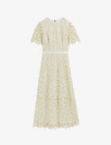 BRAND NEW TED BAKER ALDORRA CREAM FLORAL LACE SHORT SLEEVE SPECIAL OCCASION MIDI DRESS SIZE 2 UK 10