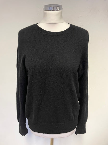 MARKS & SPENCER AUTOGRAPH BLACK CASHMERE JUMPER SIZE 14