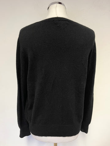 MARKS & SPENCER AUTOGRAPH BLACK CASHMERE JUMPER SIZE 14