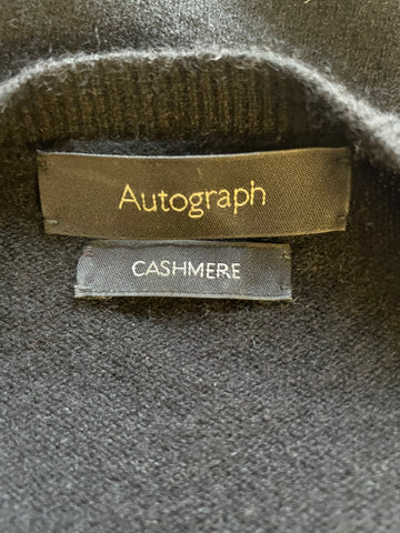 MARKS & SPENCER AUTOGRAPH BLACK CASHMERE JUMPER SIZE 14