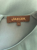 JAEGER SILK MIX TEAL SHORT SLEEVE SHIFT DRESS  SIZE 12