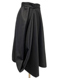 KENDELLE BLACK FLARED SIDE SWAG TRIM SKIRT SIZE M