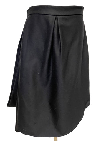 KENDELLE BLACK FLARED SIDE SWAG TRIM SKIRT SIZE M