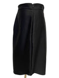 KENDELLE BLACK FLARED SIDE SWAG TRIM SKIRT SIZE M
