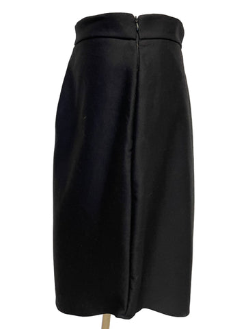 KENDELLE BLACK FLARED SIDE SWAG TRIM SKIRT SIZE M