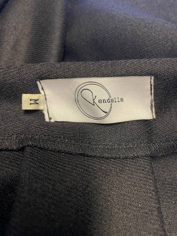 KENDELLE BLACK FLARED SIDE SWAG TRIM SKIRT SIZE M