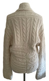 GHOST CREAM CABLE CHUNKY KNIT BOLERO CARDIGAN SIZE L
