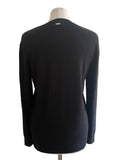 DKNY BLACK ROUND NECK SEQUIN HEART TRIM JUMPER  SIZE M