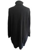 W LIMITED EDITION FOR WALLIS BLACK POLO NECK COLD SHOULDER JUMPER SIZE M