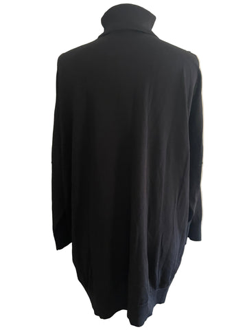 W LIMITED EDITION FOR WALLIS BLACK POLO NECK COLD SHOULDER JUMPER SIZE M