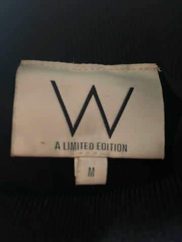 W LIMITED EDITION FOR WALLIS BLACK POLO NECK COLD SHOULDER JUMPER SIZE M