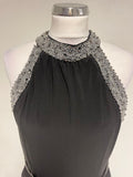MONSOON BLACK & SILVER BEAD EMBELLISHED SLEEVELESS JUMPSUIT SIZE 12