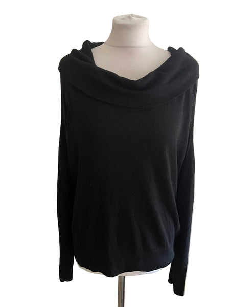 ARMANI EXCHANGE BLACK COLD SHOULDER JUMPER  SIZE XL