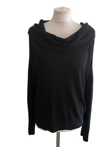 ARMANI EXCHANGE BLACK COLD SHOULDER JUMPER  SIZE XL