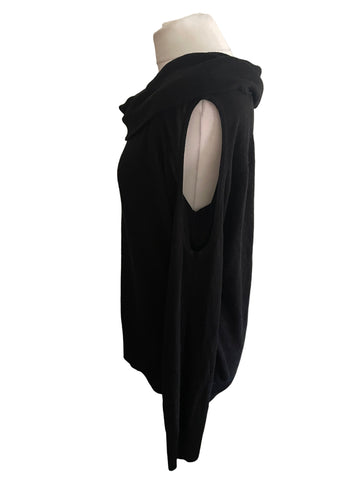 ARMANI EXCHANGE BLACK COLD SHOULDER JUMPER  SIZE XL