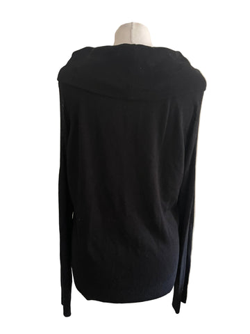 ARMANI EXCHANGE BLACK COLD SHOULDER JUMPER  SIZE XL