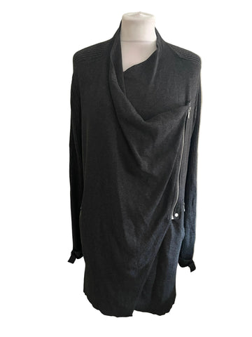 MINT VELVET GREY WRAP FRONT ZIP UP CARDIGAN/JACKET SIZE 14