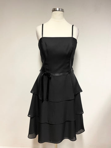 VERA MONT BLACK FINE STRAP TIERED SKIRT SPECIAL OCCASION DRESS SIZE 10