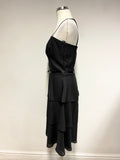 VERA MONT BLACK FINE STRAP TIERED SKIRT SPECIAL OCCASION DRESS SIZE 10