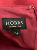 HOBBS INVITATION RED WOOL & SILK BLEND CAP SLEEVED SPECIAL OCCASION DRESS SIZE 14