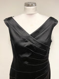 COAST BLACK SATIN WIDE NECKLINE SPECIAL OCCASION PENCIL DRESS  SIZE 16