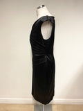COAST BLACK SATIN WIDE NECKLINE SPECIAL OCCASION PENCIL DRESS  SIZE 16