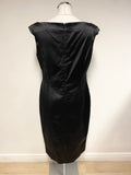 COAST BLACK SATIN WIDE NECKLINE SPECIAL OCCASION PENCIL DRESS  SIZE 16