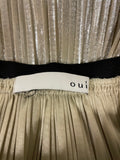 OUI GOLD METALLIC KNIFE PLEATED MIDI LENGTH SKIRT SIZE 10