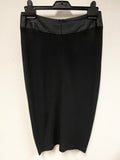 JAEGER BLACK PLEATED DRAPE FRONT PENCIL SKIRT SIZE 10