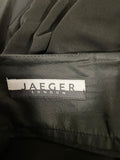 JAEGER BLACK PLEATED DRAPE FRONT PENCIL SKIRT SIZE 10