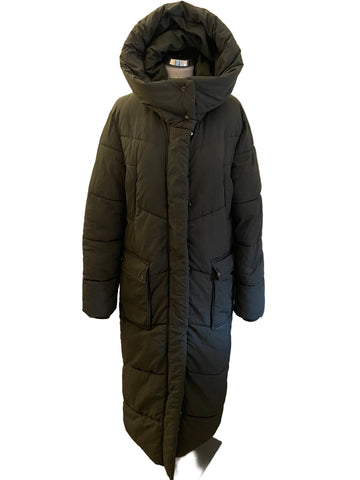 EMMA WILLIS FOR NEXT KHAKI GREEN PADDED HOODED DUVET COAT SIZE 12 TALL