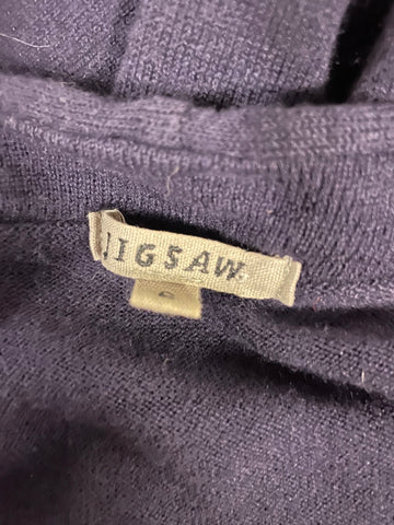 JIGSAW NAVY BLUE POUCHED TOP BATWING SLEEVED KNIT DRESS SIZE S