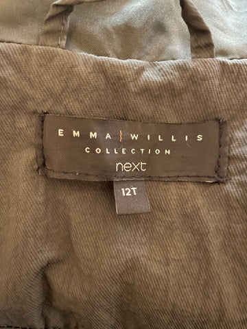 EMMA WILLIS FOR NEXT KHAKI GREEN PADDED HOODED DUVET COAT SIZE 12 TALL