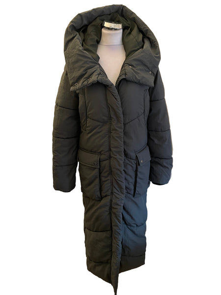 NEXT EMMA WILLIS KHAKI GREEN LONG PADDED HOODED DUVET COAT SIZE 6