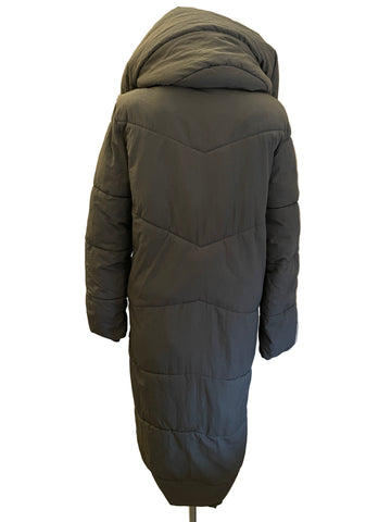 NEXT EMMA WILLIS KHAKI GREEN LONG PADDED HOODED DUVET COAT SIZE 6