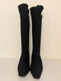 HOBBS BLACK STRETCH MID HEEL KNEE LENGTH SOCK BOOTS  SIZE 7/40