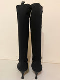 HOBBS BLACK STRETCH MID HEEL KNEE LENGTH SOCK BOOTS  SIZE 7/40