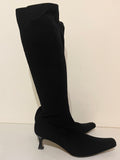 HOBBS BLACK STRETCH MID HEEL KNEE LENGTH SOCK BOOTS  SIZE 7/40