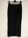 DESIGNER YOHJI YAMAMOTO BLACK WOOL KNIT STRAIGHT LONG SIDE SPLIT SKIRT SIZE S