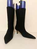 BRAND NEW MNG LOUISA BLACK SUEDE CALF LENGTH BOOTS SIZE 5/38