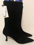 BRAND NEW MNG LOUISA BLACK SUEDE CALF LENGTH BOOTS SIZE 5/38