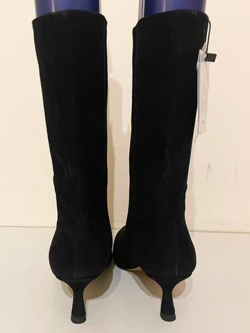 BRAND NEW MNG LOUISA BLACK SUEDE CALF LENGTH BOOTS SIZE 5/38