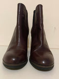 ESPRIT OXBLOOD LEATHER ANKLE BOOTS SIZE 7/40