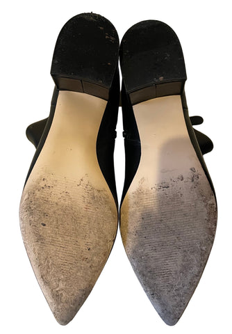 GUESS BLACK LEATHER HEELED ANKLE BOOTS SIZE 7/40