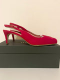 BRAND NEW HOBBS EMMA SCARLET RED SUEDE SLINGBACK HEELS SIZE 8/41