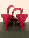 BRAND NEW HOBBS EMMA SCARLET RED SUEDE SLINGBACK HEELS SIZE 8/41