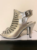NINE WEST SUITE SILVER CUT OUT DETAIL SLINGBACK OCCASION HEEL SIZE 5/38